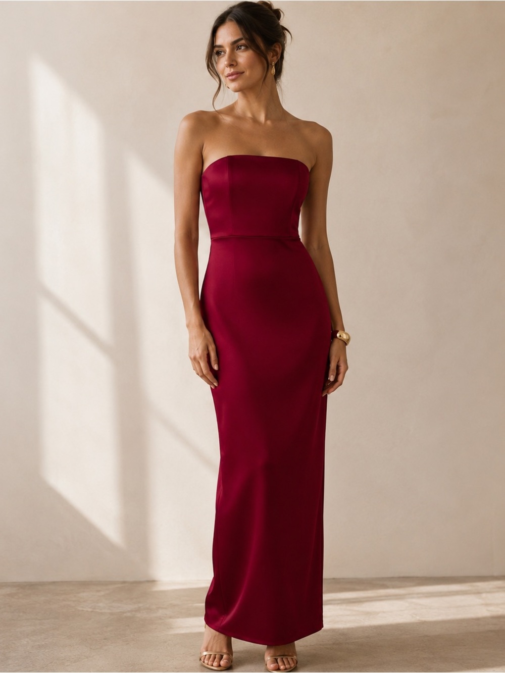 NWT Alice and Olivia Doreen Burgundy Maxi Dress Size 10